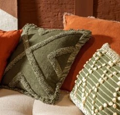 BOO - Sierkussen Van Katoen 45x45 Cm Chive - Groen - Inclusief Binnenvulling -Dutch Decor 1200x1152 8