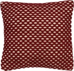 DENLEY - Kussenhoes Van Katoen Merlot 45x45 Cm - Rood - Exclusief Binnenkussen