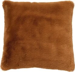 ZAYA - Sierkussen Unikleur 45x45 Cm - Tobacco Brown - Bruin - Superzacht - Inclusief Binnenkussen