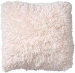 GULLY - Kussenhoes Fluffy Ivoor 45x45 Cm - Wit - Exclusief Binnenkussen