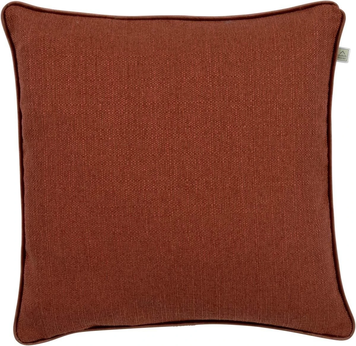 VISKER - Sierkussen 45x45 Cm - Terra - Terracotta - Bruin - Basic En Effen Dessin - Met Luxe Bies - Inclusief Binnenvulling 1 VISKER - Sierkussen 45x45 Cm - Terra - Terracotta - Bruin - Basic En Effen Dessin - Met Luxe Bies - Inclusief Binnenvulling
