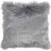 MEES - Kussenhoes 45x45 Cm - Mist - Lichtgrijs - Fluffy - Superzacht - Exclusief Binnenkussen