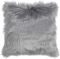MEES - Kussenhoes 45x45 Cm - Mist - Lichtgrijs - Fluffy - Superzacht - Exclusief Binnenkussen