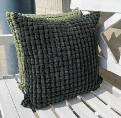 ROME - Kussenhoes Uni 45x45 Cm - Mountain View - Donkergroen - Exclusief Binnenkussen -Dutch Decor 1200x1169 4