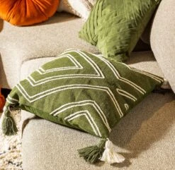 ZOE - Kussenhoes Van Katoen 45x45 Cm Chive - Groen - Exclusief Binnenkussen -Dutch Decor 1200x1169 6