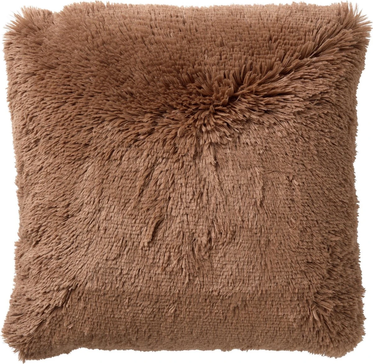 FLUFFY - Sierkussen Unikleur 60x60 Cm - Tobacco Brown - Bruin - Inclusief Binnenvulling 1 FLUFFY - Sierkussen Unikleur 60x60 Cm - Tobacco Brown - Bruin - Inclusief Binnenvulling