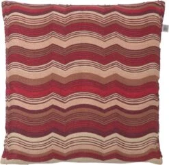 LUUK - Sierkussen 45x45 Cm - Bordeaux - Rood - Roze - Streepjes - Retro - Inclusief Binnenvulling
