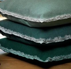 BURTO - Sierkussen Van Gewassen Katoen Mountain View 60x60 Cm - Groen - Inclusief Binnenkussen -Dutch Decor 1200x1172 15