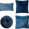 Set Van 4 Sierkussens - Blauw - ZAYA - PHILLY - FINN - OLLY - Inclusief Vulling - Luxe En Zachte Stoffen
