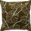 JULES - Sierkussen 45x45 Cm Olive Branch - Groen - Inclusief Binnenvulling
