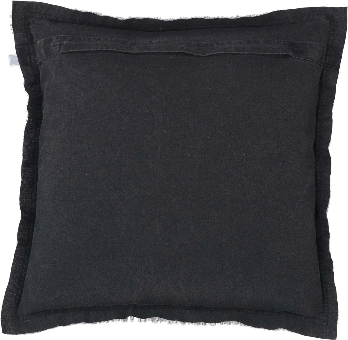 BURTO - Kussenhoes Van Gewassen Katoen Raven 45x45 Cm - Zwart - Exclusief Binnenkussen 2 BURTO - Kussenhoes Van Gewassen Katoen Raven 45x45 Cm - Zwart - Exclusief Binnenkussen - Afbeelding 2