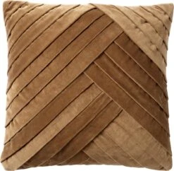 GIDI - Kussenhoes Velvet 45x45 Cm - Tobacco Brown - Bruin - Exclusief Binnenkussen