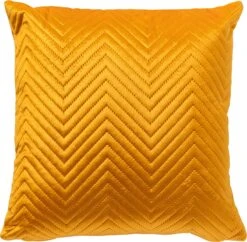 DUKE - Sierkussen 40x40 Cm Golden Glow - Geel - Inclusief Binnenvulling