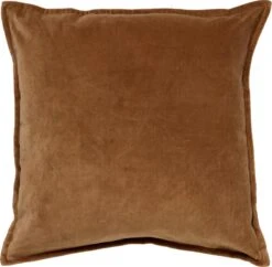 CAITH - Kussenhoes Velvet 100% Katoen 50x50 Cm - Tobacco Brown - Bruin - Exclusief Binnenkussen
