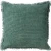 BURTO - Sierkussen Van Gewassen Katoen Jadeite 60x60 Cm - Groen - Inclusief Binnenvulling