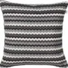 LENA - Sierkussen Geborduurd 45x45 Cm - Donkergrijs - Grijs - Wit - Zwart - Inclusief Binnenvulling