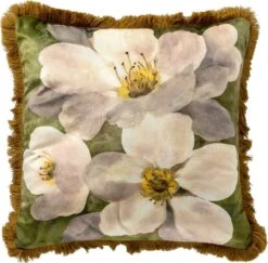 NENA - Sierkussen 45x45 Cm Olive Branch - Groen - Inclusief Binnenvulling