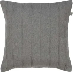 JILL - Kussenhoes 45x45 Cm - Lichtgrijs - Streepjes - Effen - Stevig - Wol - Exclusief Binnenkussen