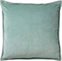 CAITH - Sierkussen Velvet 100% Katoen 50x50 Cm - Jadeite - Lichtgroen - Inclusief Binnenvulling