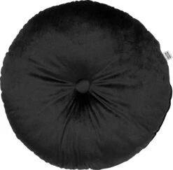 Dutch Decor - OLLY - Sierkussen Rond Velvet 40 Cm - Raven - Zwart
