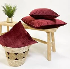 FINN - Kussenhoes Velvet 60x60 Cm - Merlot - Rood - Exclusief Binnenkussen -Dutch Decor 1200x1181 7