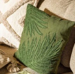 LEX - Kussenhoes Van Katoen 45x45 Cm Chive - Groen - Met Rits -Dutch Decor 1200x1183