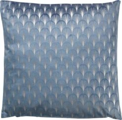 GONNY - Kussenhoes Velvet 45x45 Cm - Ice / Blauw - Mermaid Dessin - Exclusief Binnenkussen