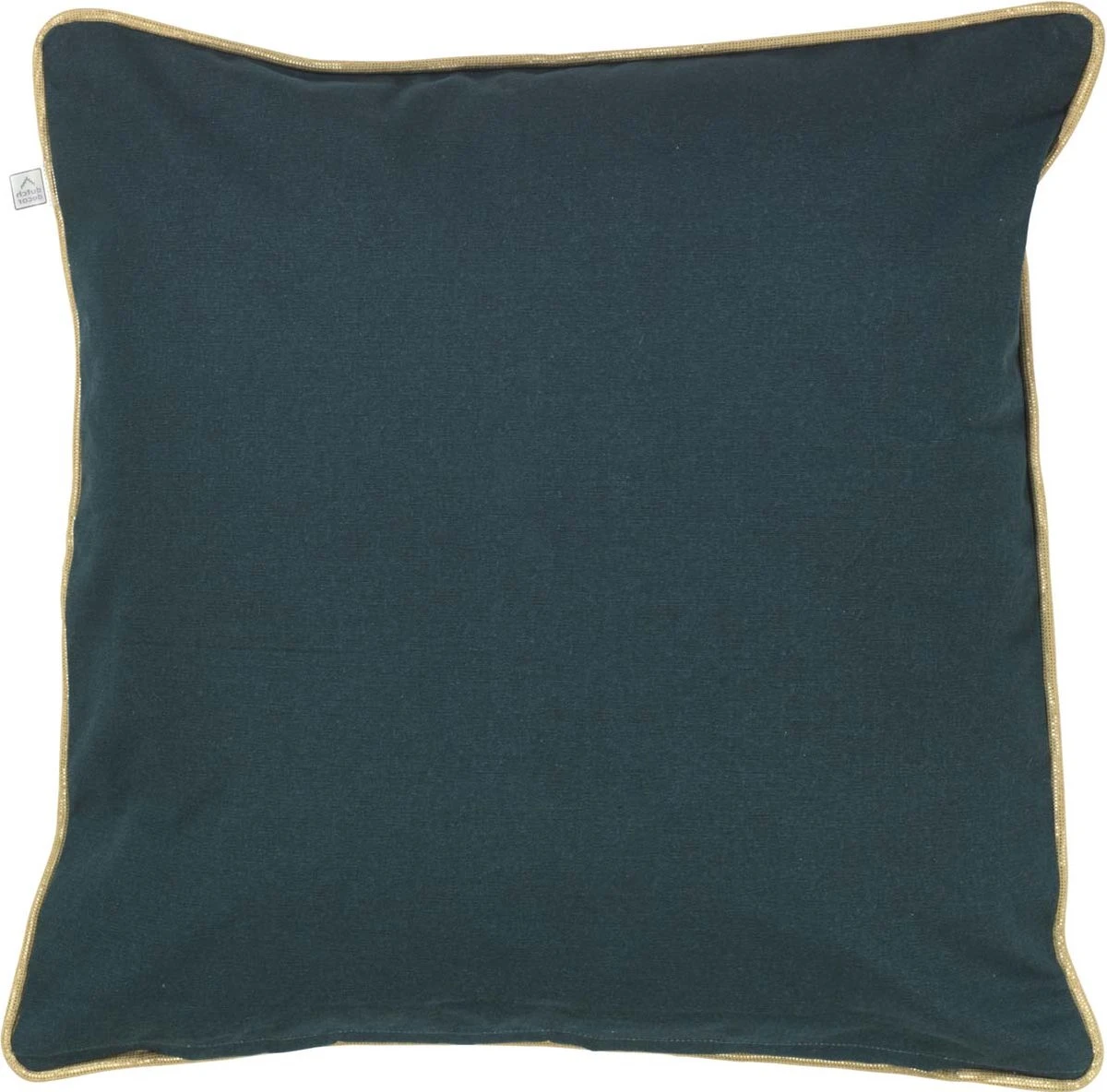 RUBEN - Kussenhoes Katoen - 45x45 Cm - Smaragd Groen - Met Goudkleurige Bies - Met Rits 2 RUBEN - Kussenhoes Katoen - 45x45 Cm - Smaragd Groen - Met Goudkleurige Bies - Met Rits - Afbeelding 2