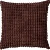 ROME - Kussenhoes Uni 45x45 Cm - Rocky Road - Donkerbruin - Exclusief Binnenkussen
