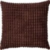 ROME - Sierkussen Uni 45x45 Cm - Rocky Road - Donkerbruin - Inclusief Binnenvulling