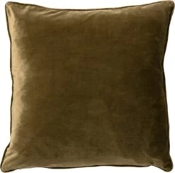 FINN - Sierkussen Velvet 45x45 Cm - Military Olive - Groen - Inclusief Binnenvulling