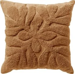 OLIVIA - Sierkussen 45x45 Cm Tobacco Brown - Bruin - Inclusief Binnenvulling