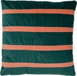 PEMM - Kussenhoes Sierkussen Velvet 45x45 Cm - Sagebrush Green - Groen - Roze Strepen - Color Blocking - Met Rits