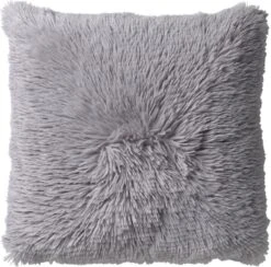 FLUFFY - Kussenhoes Unikleur 60x60 Cm - Micro Chip - Lichtgrijs - Exclusief Binnenkussen