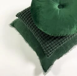 BURTO - Kussenhoes Van Gewassen Katoen Mountain View 60x60 Cm - Groen - Exclusief Binnenkussen -Dutch Decor 1200x1189 2