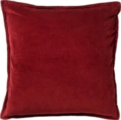 CAITH - Kussenhoes Velvet 100% Katoen 50x50 Cm - Merlot - Rood - Exclusief Binnenkussen