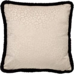 CHEETA - Sierkussen Met Dierenprint 45x45 Cm Pumice Stone - Beige - Inclusief Binnenvulling