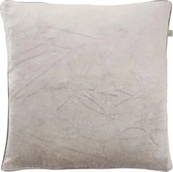 SCANDRA - Sierkussen 45x45 Cm - Lichtgrijs / Taupe - Met Knopen - Inclusief Binnenkussen