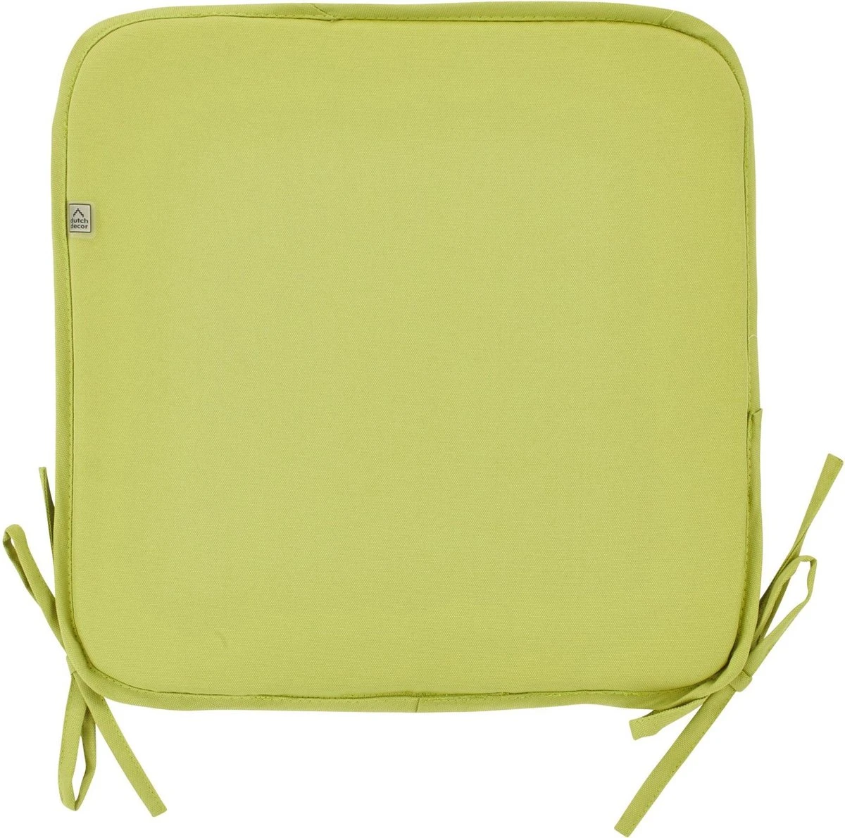 Dutch Decor - SUNNY - Stoelkussen Vierkant Met Linten Lime 38.5x38.5 Cm - Model PK2 - Zitkussen 1 Dutch Decor - SUNNY - Stoelkussen Vierkant Met Linten Lime 38.5x38.5 Cm - Model PK2 - Zitkussen