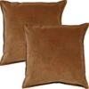 Set Van 2 Kussenhoezen - Dutch Decor CAITH - 50x50 Cm - Velvet - Tobacco Brown - Bruin - Unikleur