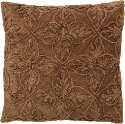 AMAR - Kussenhoes Van Katoen 45x45 Cm Tobacco Brown - Bruin - Exclusief Binnenkussen