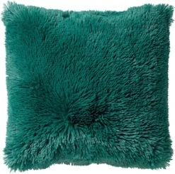 FLUFFY - Sierkussen Unikleur 45x45 Cm - Galapagos Green - Groen - Inclusief Binnenvulling