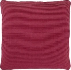 KLUNE - Kussenhoes 45x45 Cm - Bordeaux - Rood - Ribstof - Met Rits