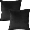 Set Van 2 Kussenhoezen - Dutch Decor CAITH - 50x50 Cm - Velvet - Raven - Zwart - Unikleur