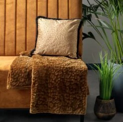 CHEETA - Kussenhoes Met Dierenprint 45x45 Cm Tobacco Brown - Bruin - Exclusief Binnenkussen -Dutch Decor 1200x1192 4