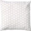 HONINGRAAT - Kussenhoes Katoen 45x45 Cm - Wit - Honingraat Patroon - Met Rits