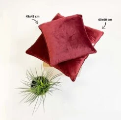 FINN - Kussenhoes Velvet 60x60 Cm - Merlot - Rood - Exclusief Binnenkussen -Dutch Decor 1200x1192 7