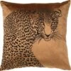 SIMBA - Kussenhoes Met Dierenprint 45x45 Cm Tobacco Brown - Bruin - Exclusief Binnenkussen