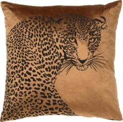 SIMBA - Kussenhoes Met Dierenprint 45x45 Cm Tobacco Brown - Bruin - Exclusief Binnenkussen