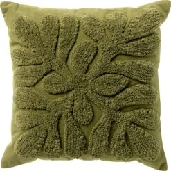 OLIVIA - Kussenhoes 45x45 Cm Olive Branch - Groen - Met Rits